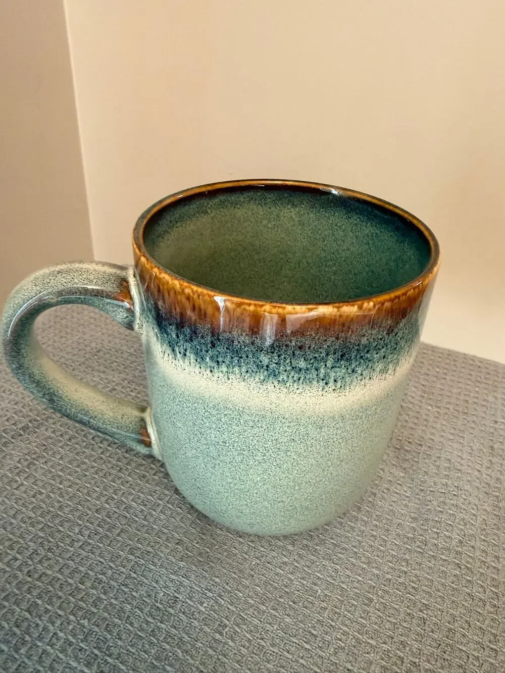 Large Capacity Raku Retro Mug Beautiful reactive glaze finish New 15 1/2 Oz